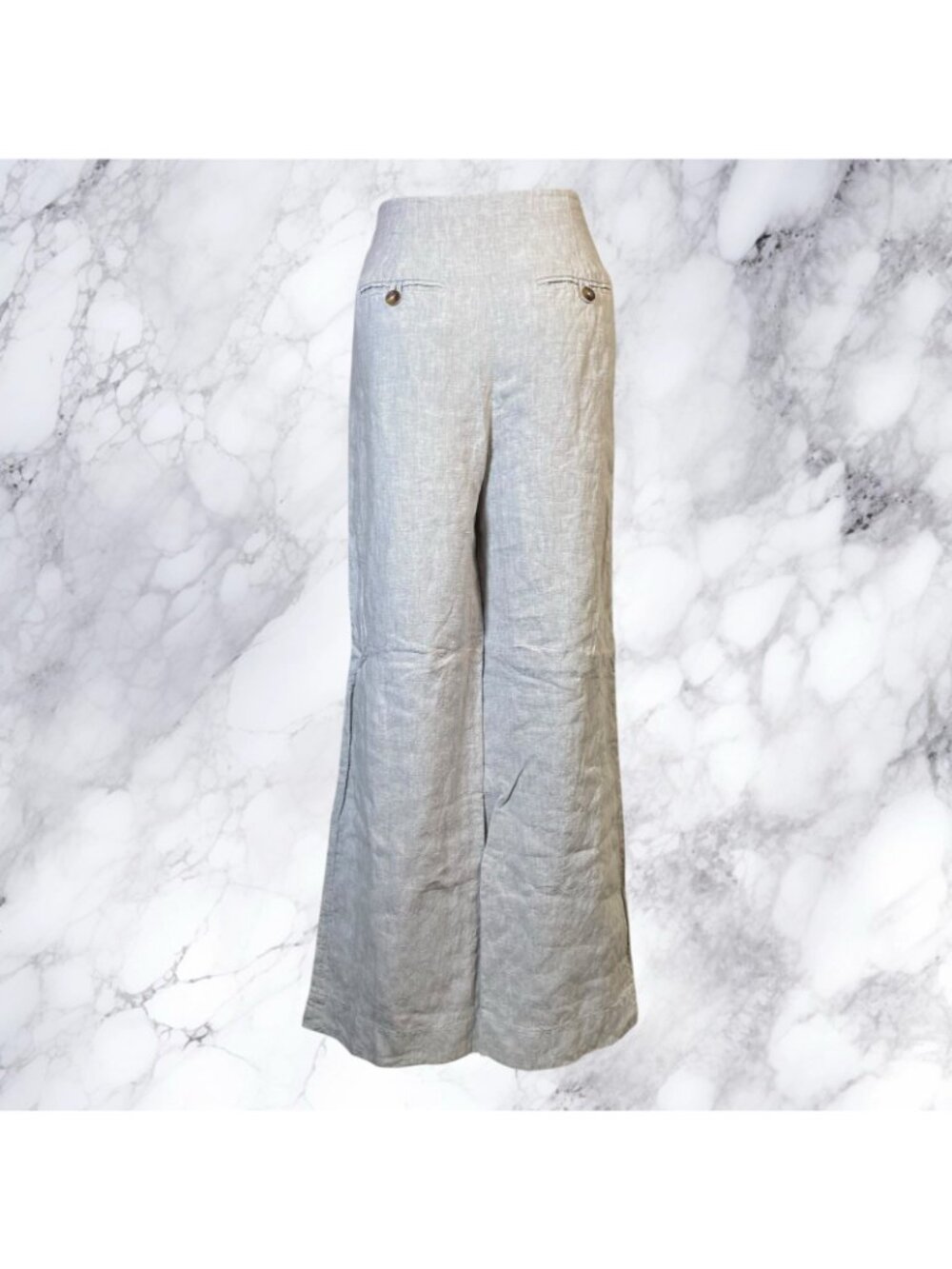 BODEN Eldon Linen Wide Leg Trousers In Squirrel Grey - Picture 10 of 10